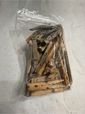 Wood  Clothespins - Natural Brown Decorative Clips (Pack)